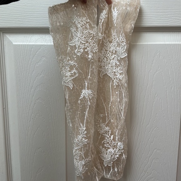 Oscar de la Renta Bridal Accessories - Custom Wedding Dress Sleeves Lace and Sequins